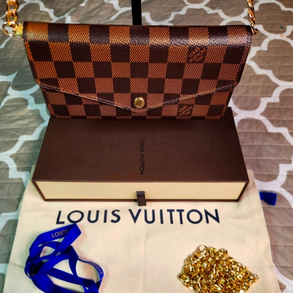 Louis Vuitton Portefeuille Sarah Long Wallet/Purse Damier DATE STAMPED SN4158